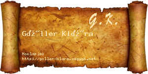 Göller Klára névjegykártya